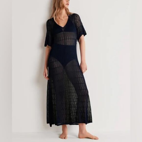 Boden Pointelle Knitted Midi Dress Women's Size 8 - Picture 10 of 13